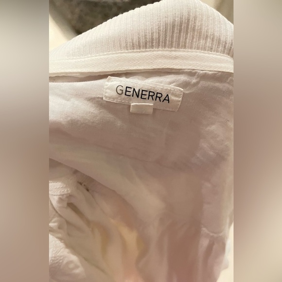 Vintage white Genera cotton jacket, side pockets draw string sz m - Picture 8 of 8